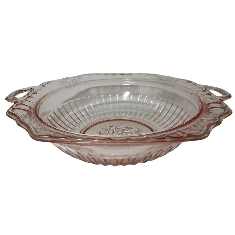 Vintage Anchor Hocking Serving Bowl Mayfair‎ Open Rose Pink Depression Glass